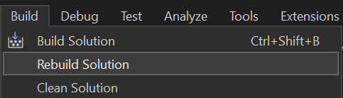 VS 2022 Rebuild Solution