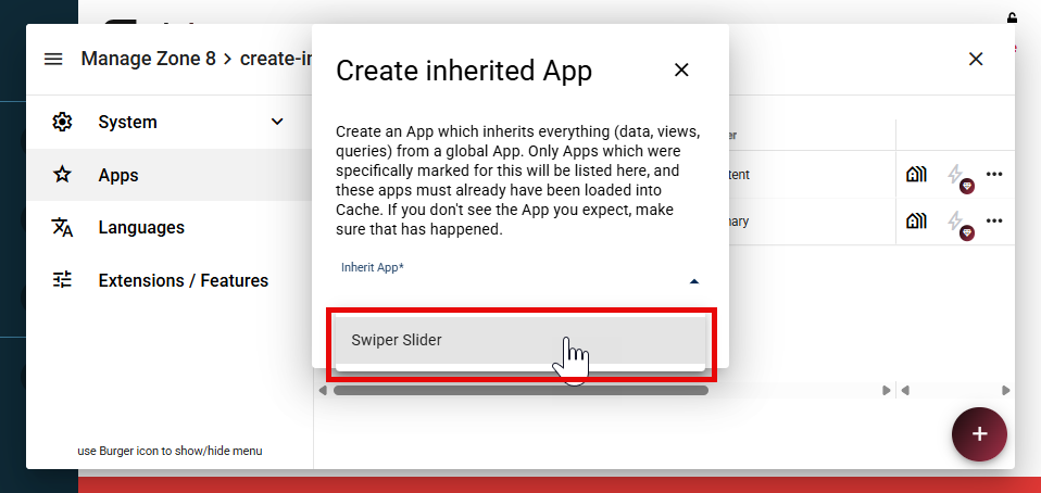 Select the Ancestor App