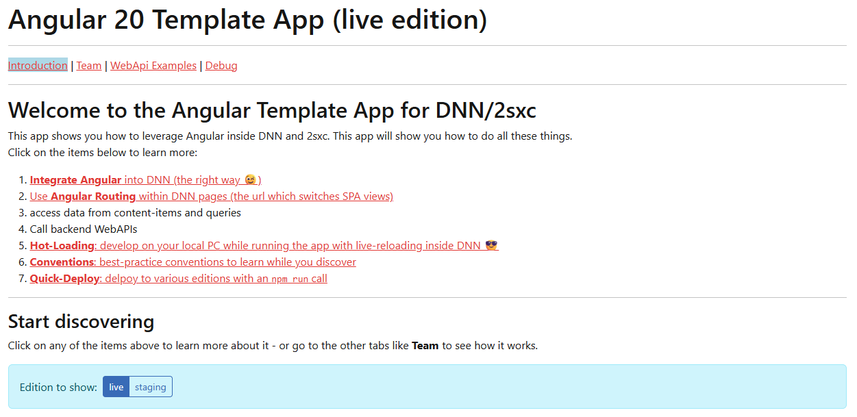 Angular App with Editions