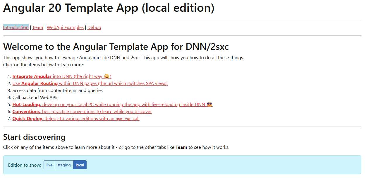 Angular App with Local Edition